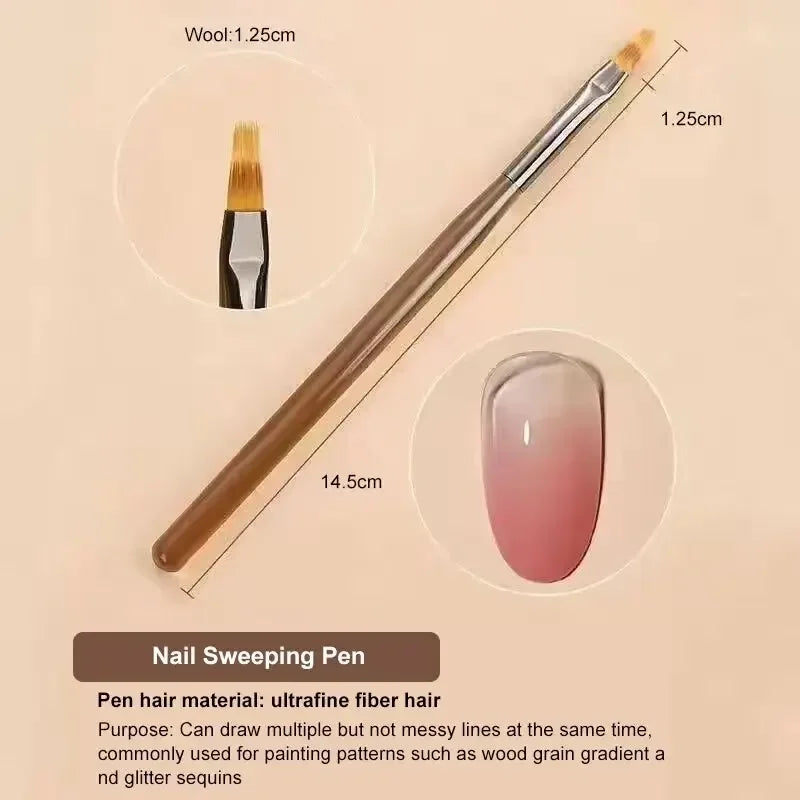 “9PCS UV gel nail brushes, liner pens, DIY acrylic painting for nail art designs.”