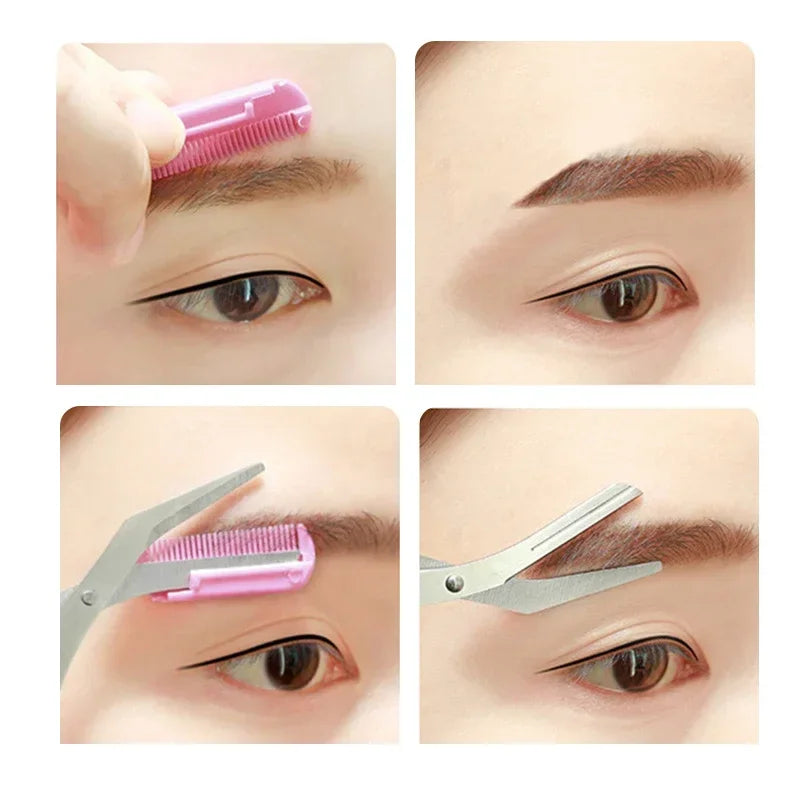 “Stainless Steel Eyebrow Trimmer: Comb, Shape, and Perfect Your Look Safely.”