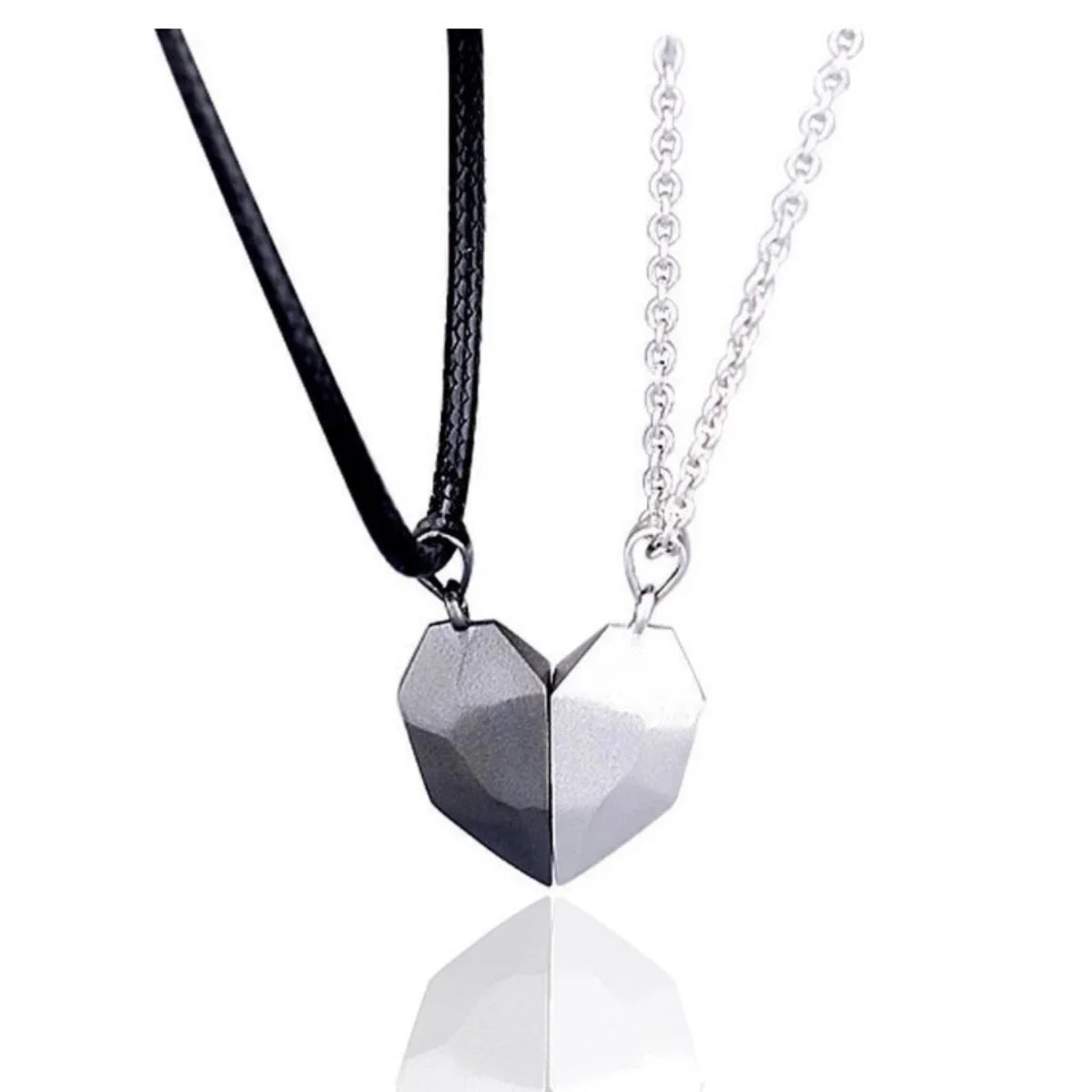 “2Pcs Magnetic Heart Necklace - Couples’ Jewelry for Valentine’s & Weddings.”