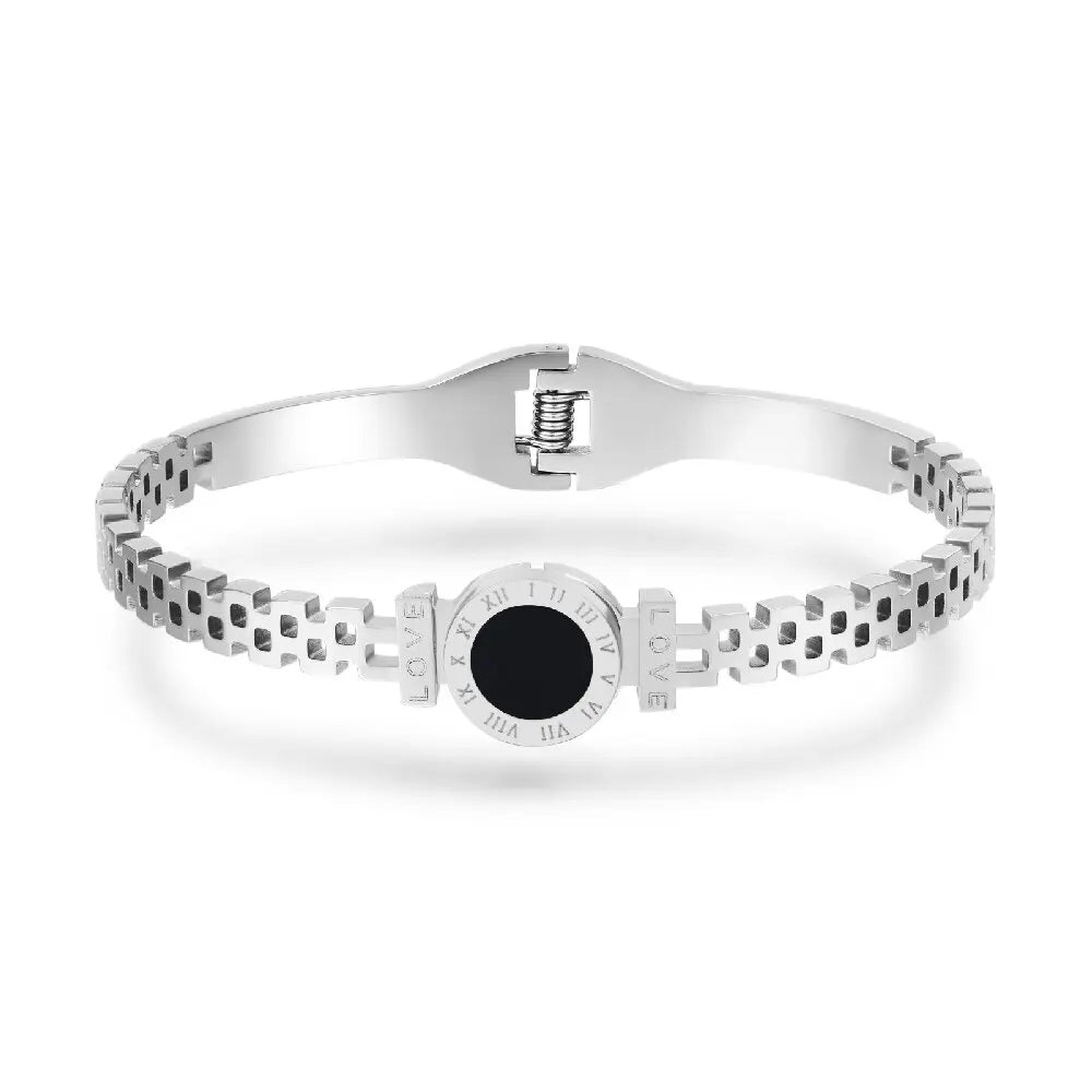 “Men’s Women Roman Digital Stainless Steel Bracelet Perfect for Date Party Gifts”
