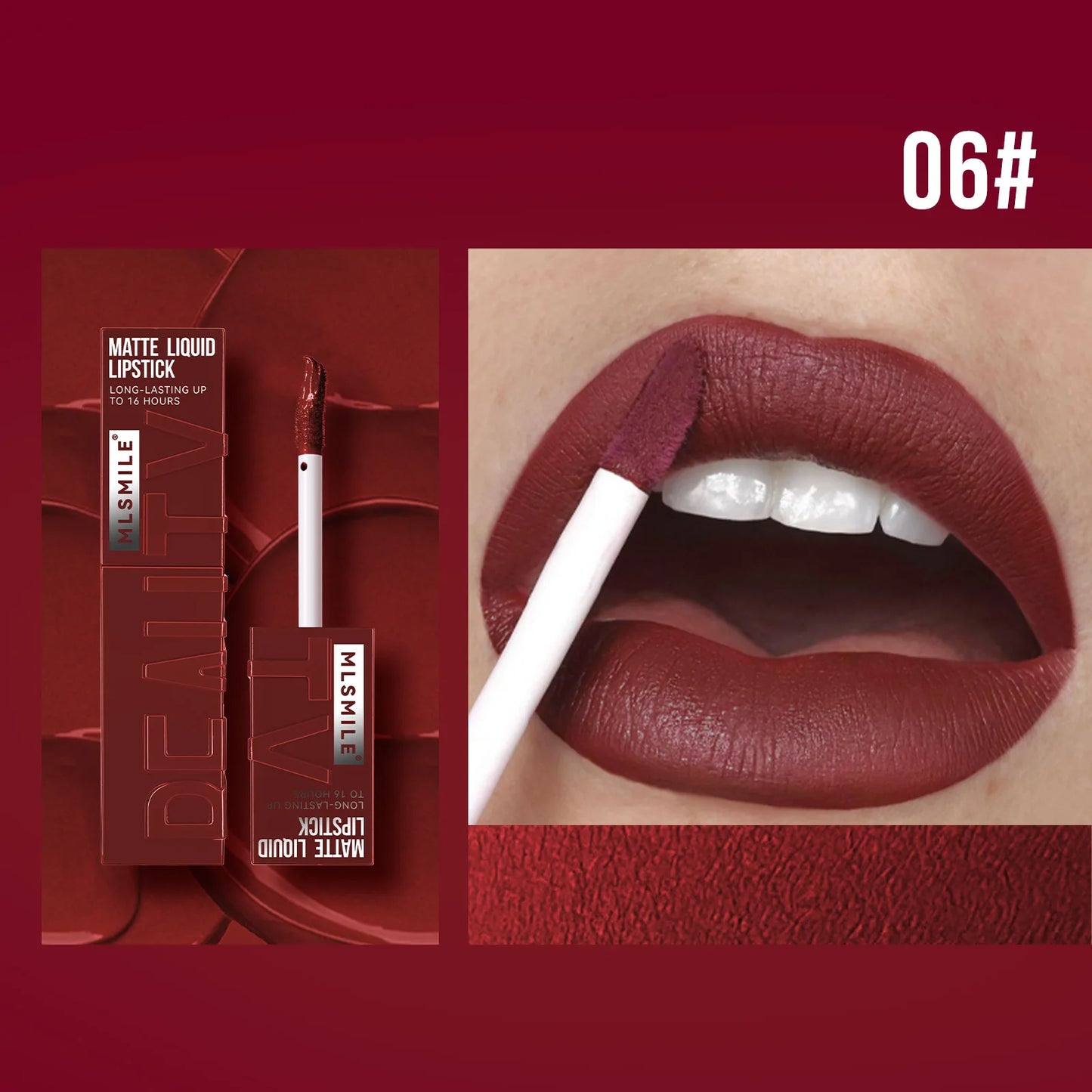 “6-Color Non-Stick Velvet Satin Lip Gloss, Waterproof, Long-Lasting Matte Liquid Lipstick”