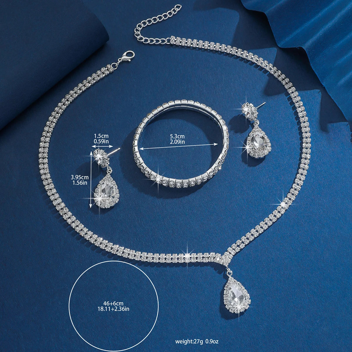 “Wedding Season Women’s Fashion Jewelry Set - Copper Claw Chain Necklace, Earrings, & Bracelet.”