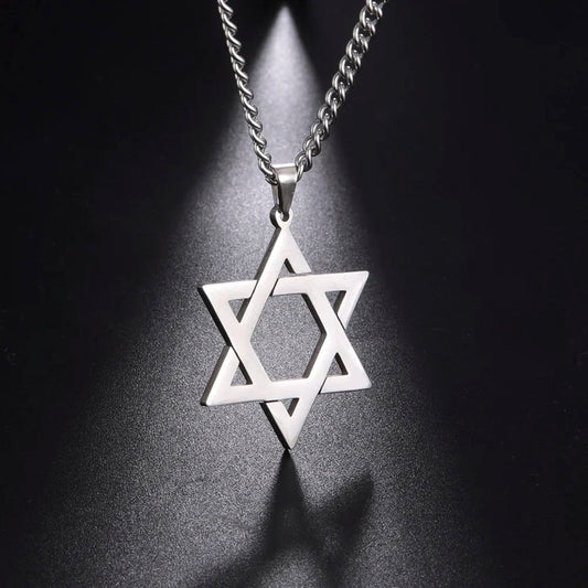 “Gold Star of David Hexagram Choker Necklace Unisex Stainless Steel Jewish Jewelry.”