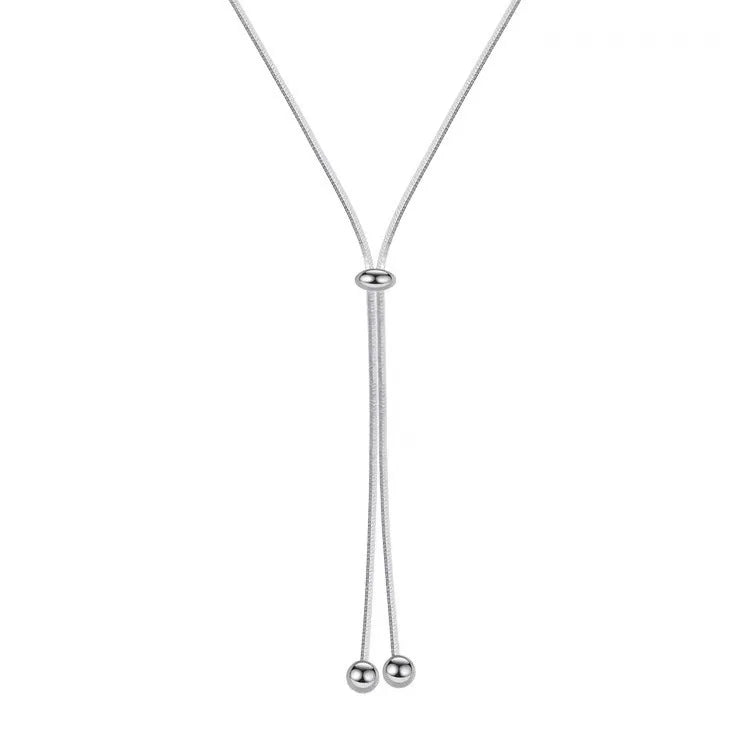 “Simple Long Tassel Necklace – Titanium Steel Sweater Chain Design”