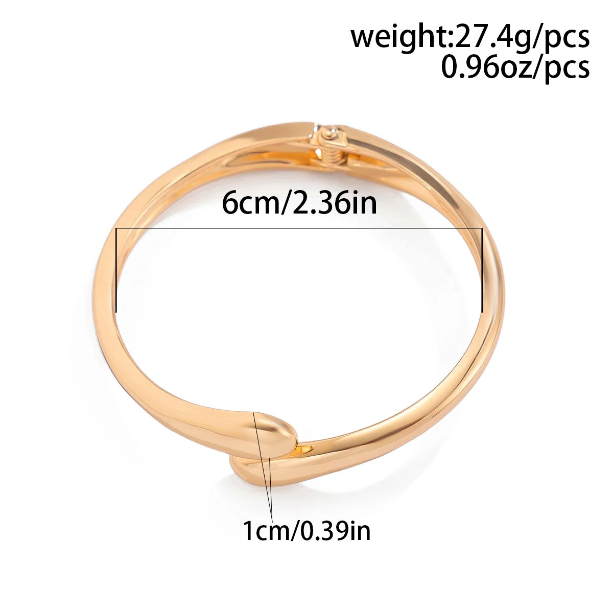 “Ingemark Creative Water Drop Metal Bangle - Gold Geometric Twisted Bracelet for Women.”