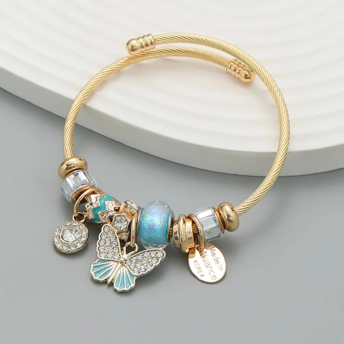 “Fashion Multi-Element Stainless Steel Circle Beaded Love Bracelet, Perfect Women’s Gift”