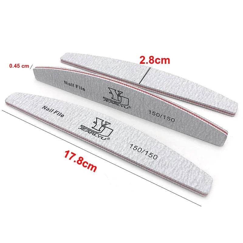 “5Pcs Professional Nail File Set, Mixed Grit for Shaping, Buffing, and Cuticle Care”