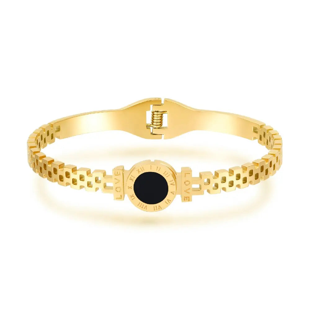 “Men’s Women Roman Digital Stainless Steel Bracelet Perfect for Date Party Gifts”
