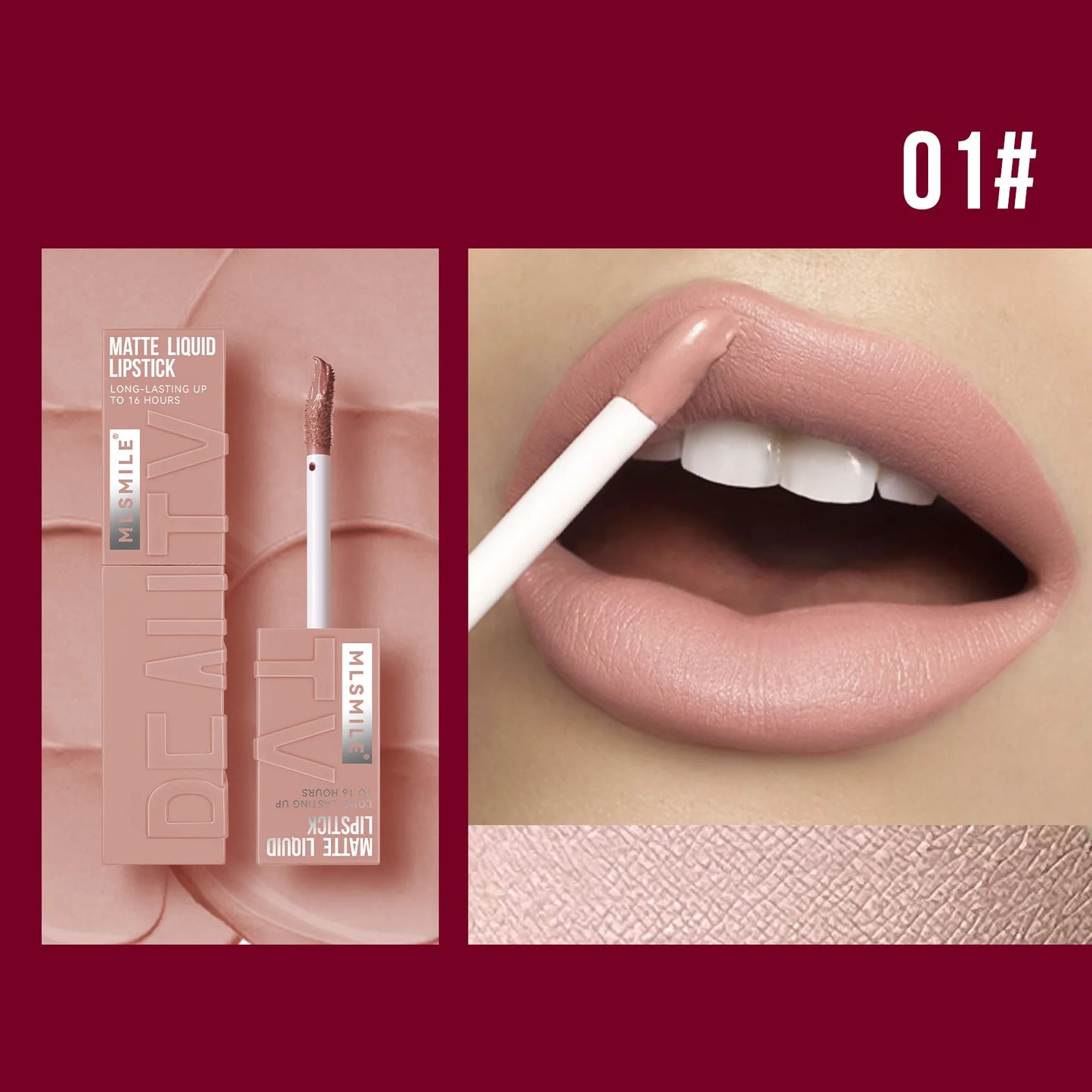 “6-Color Non-Stick Velvet Satin Lip Gloss, Waterproof, Long-Lasting Matte Liquid Lipstick”