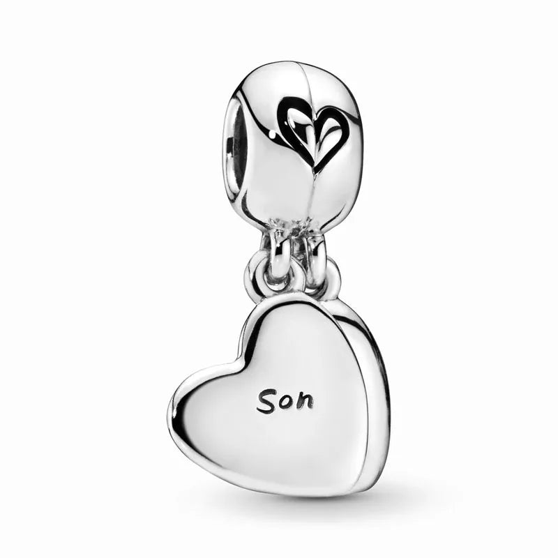 “925 Silver Family Charm Pendant - Sparkling Boy/Girl Bead for Pandora Bracelet.”
