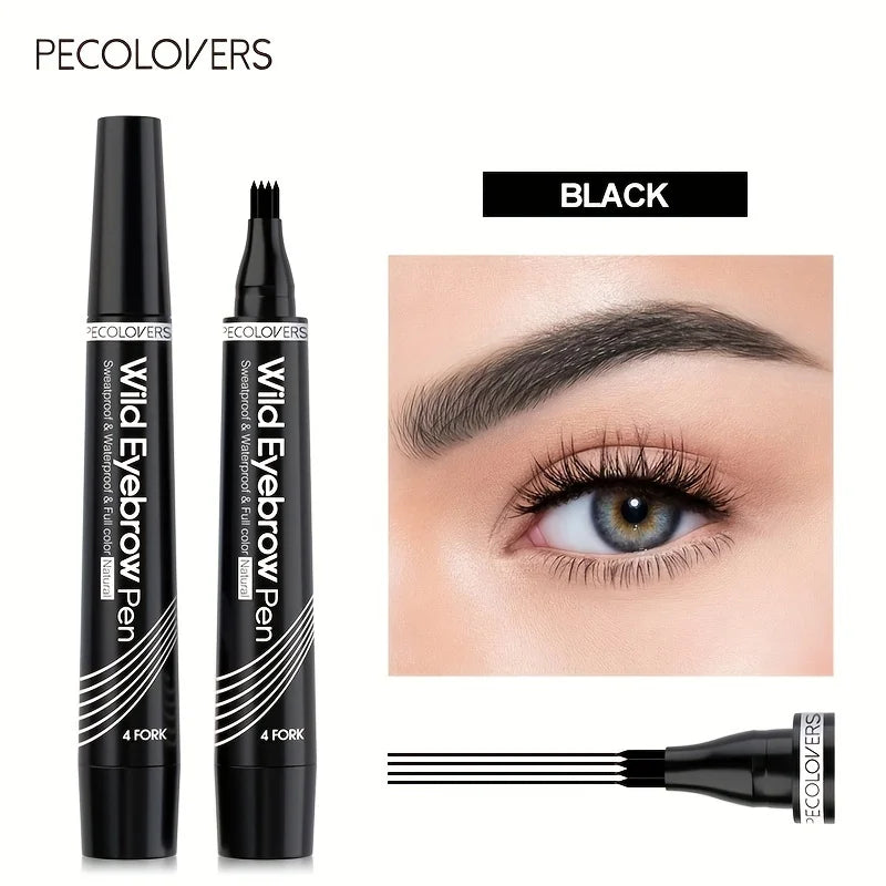 “Waterproof 4-Tip Eyebrow Pen – 6 Colors, Long-Lasting Tattoo Effect for Natural Brows”