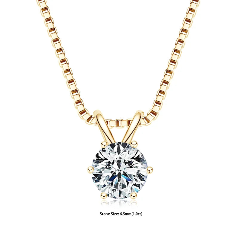 "GRA Certified 0.5-5ct Moissanite Pendant, 925 Sterling Silver Necklace, Elegant Gift for Women."