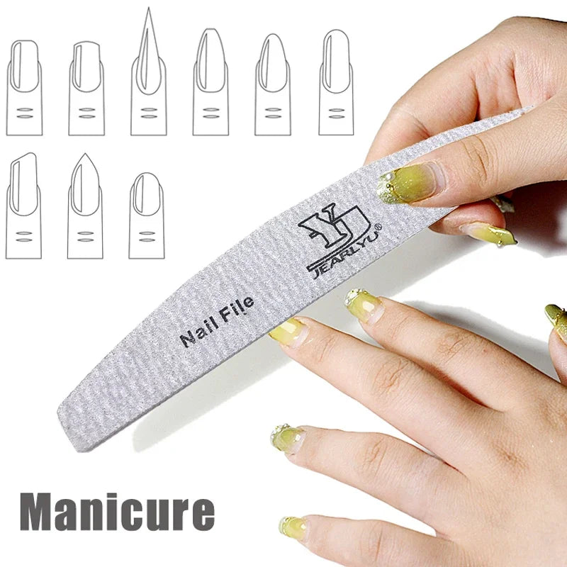 “5Pcs Professional Nail File Set, Mixed Grit for Shaping, Buffing, and Cuticle Care”