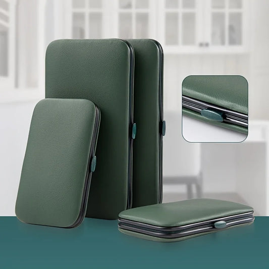 “Professional nail care kit: 7-18 pieces, stainless steel with travel case.” - Dazzory