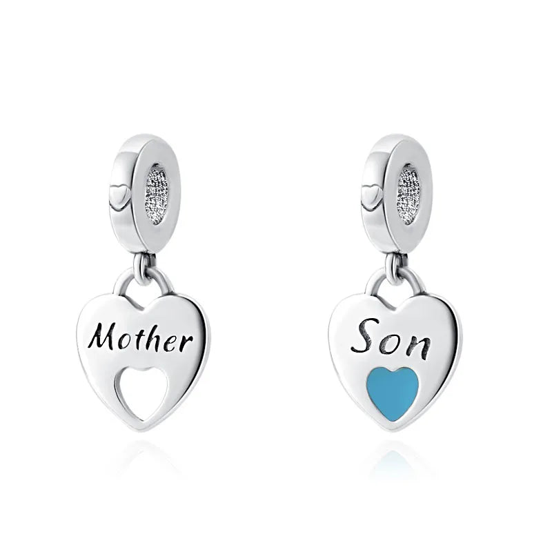 “925 Silver Family Charm Pendant - Sparkling Boy/Girl Bead for Pandora Bracelet.”