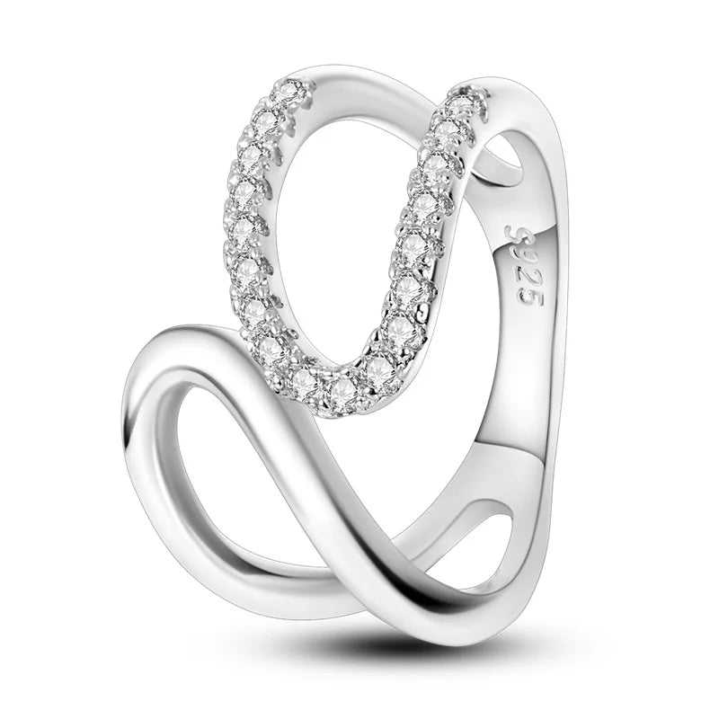“925 Silver Zircon Star Ring - Geometric Design for Engagements & Valentine’s Gifts.”