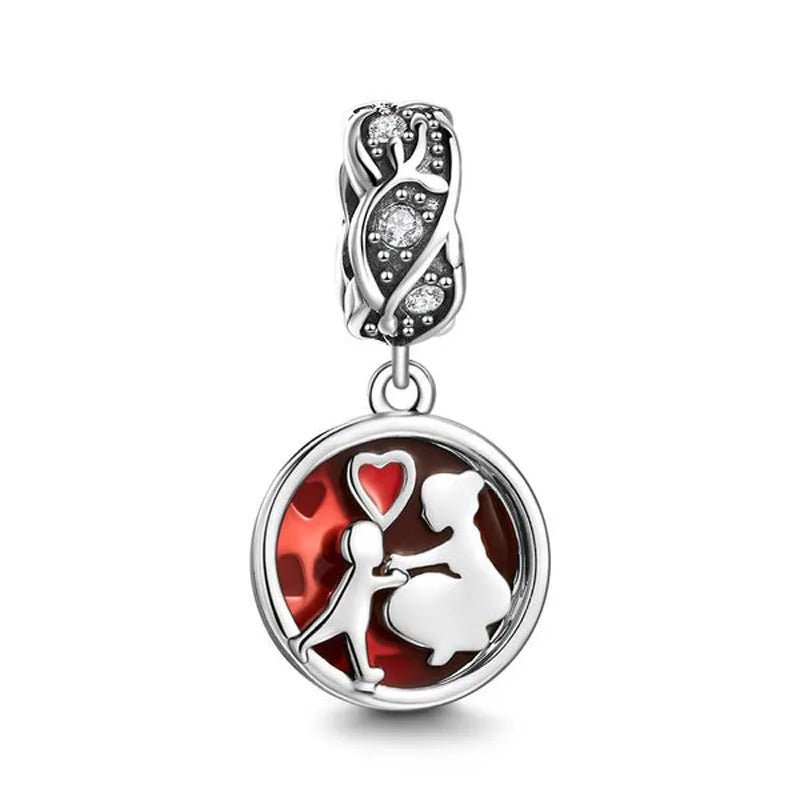 “925 Silver Family Charm Pendant - Sparkling Boy/Girl Bead for Pandora Bracelet.”