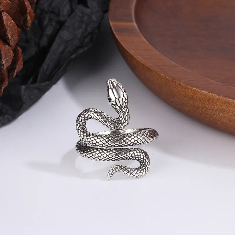 “925 sterling silver adjustable snake ring, elegant and luxurious wedding jewelry.”
