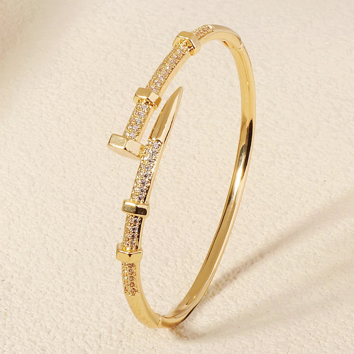 “Trendy zircon screw bracelet for women, perfect gift for everyday and parties.”