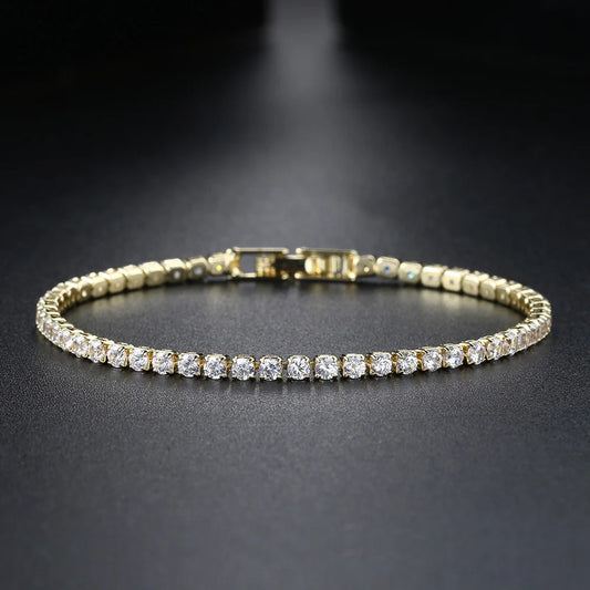 “2.5mm Zircon Tennis Bracelet for Women, Thin Chain Charm Wedding Jewelry”