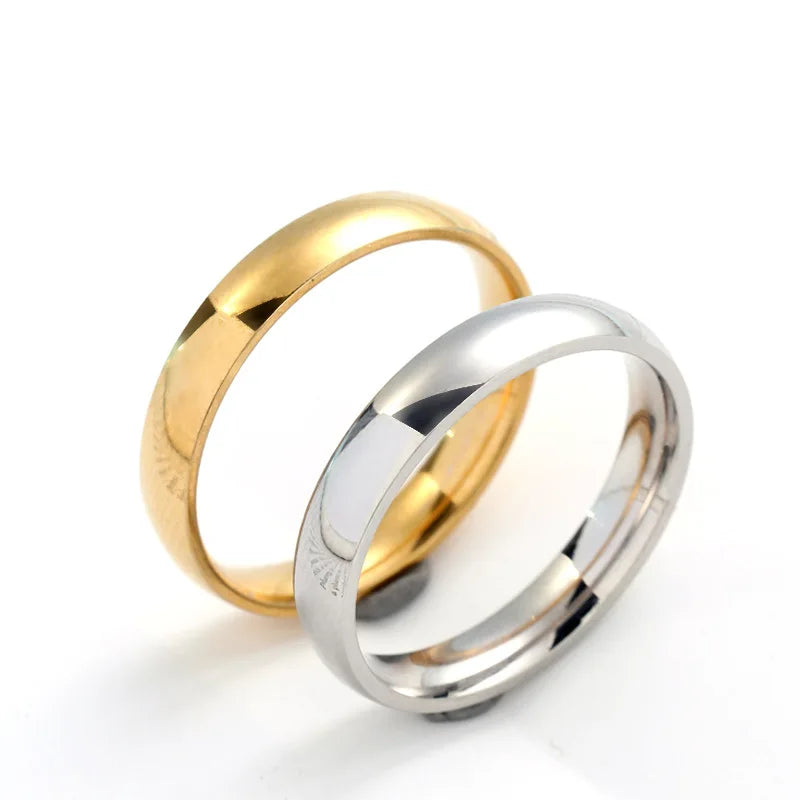 “Simple Stainless Steel Rings - Classic Couple Bands for Weddings & Engagements.”