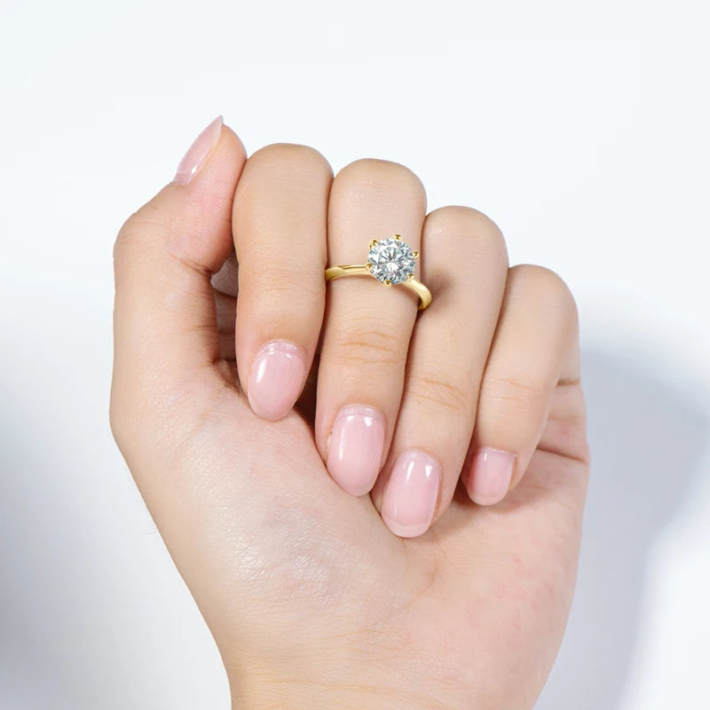 “0.5-3CT Moissanite Solitaire Ring Silver 925 14K Gold Plated Wedding Engagement Jewelry.”