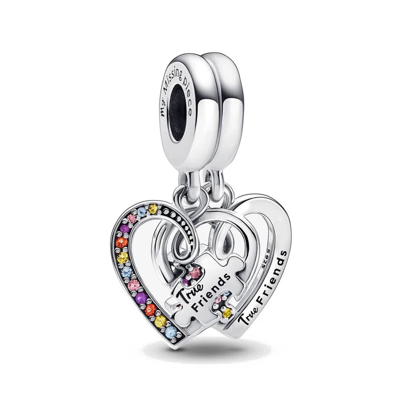 “925 Silver Family Charm Pendant - Sparkling Boy/Girl Bead for Pandora Bracelet.”