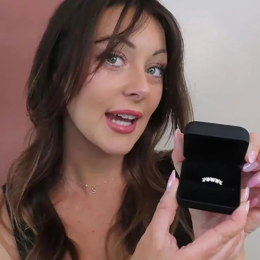 “4mm D Color VVS Moissanite Ring for Women, S925 Sterling Silver Wedding Band.”