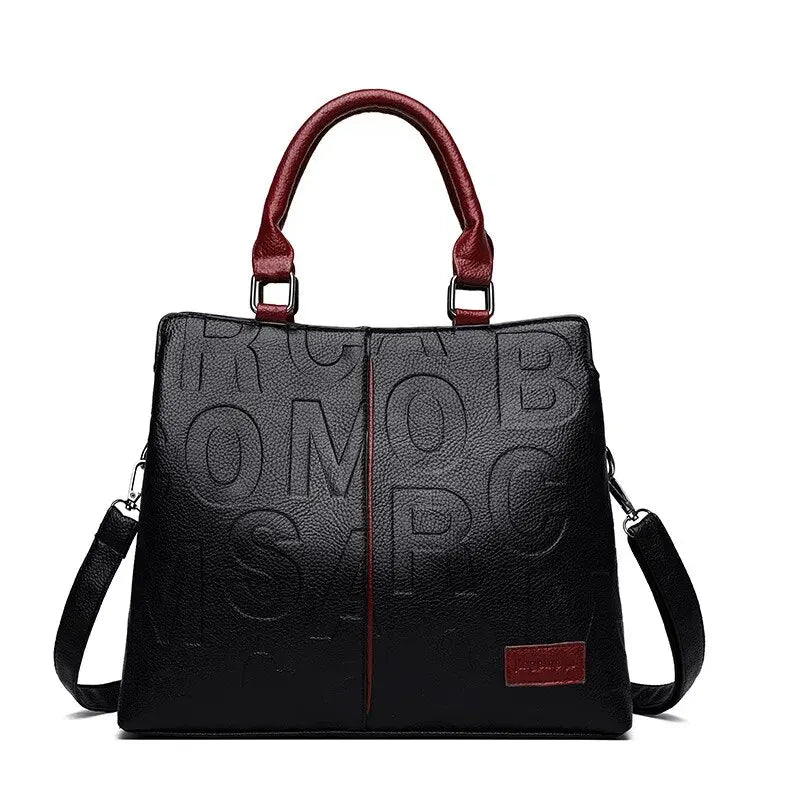 “PU leather crossbody bag, casual luxury design, large capacity for travel.”