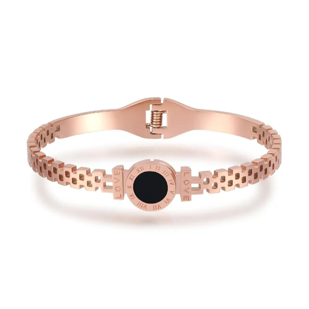 “Men’s Women Roman Digital Stainless Steel Bracelet Perfect for Date Party Gifts”