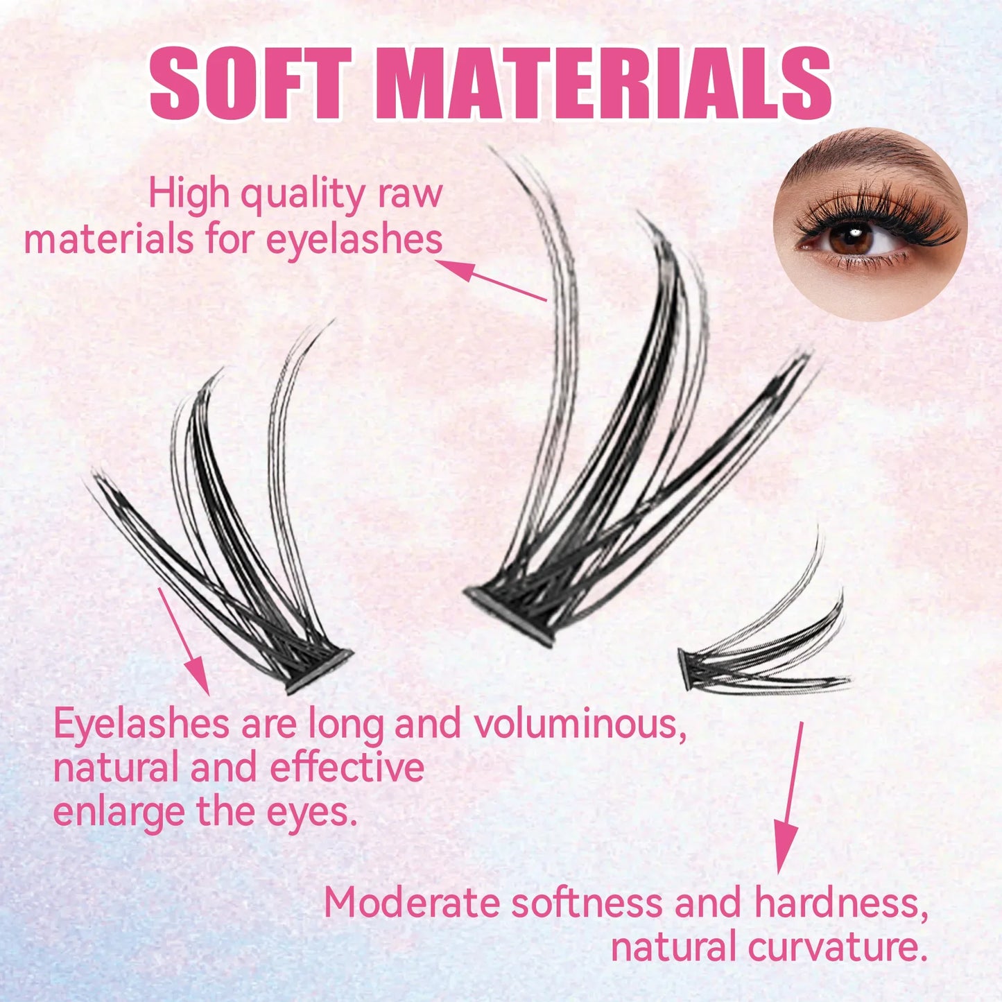 “200 pcs eyelash clusters with bond and seal glue, DIY lash extension kit.”
