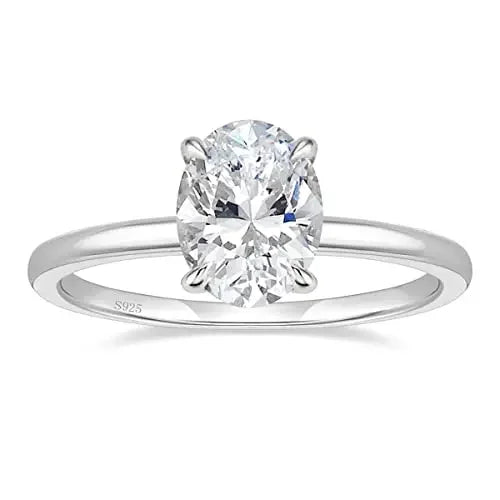 “3CT Oval Cut Cubic Zirconia Engagement Ring 925 Sterling Silver Wedding Jewelry.”