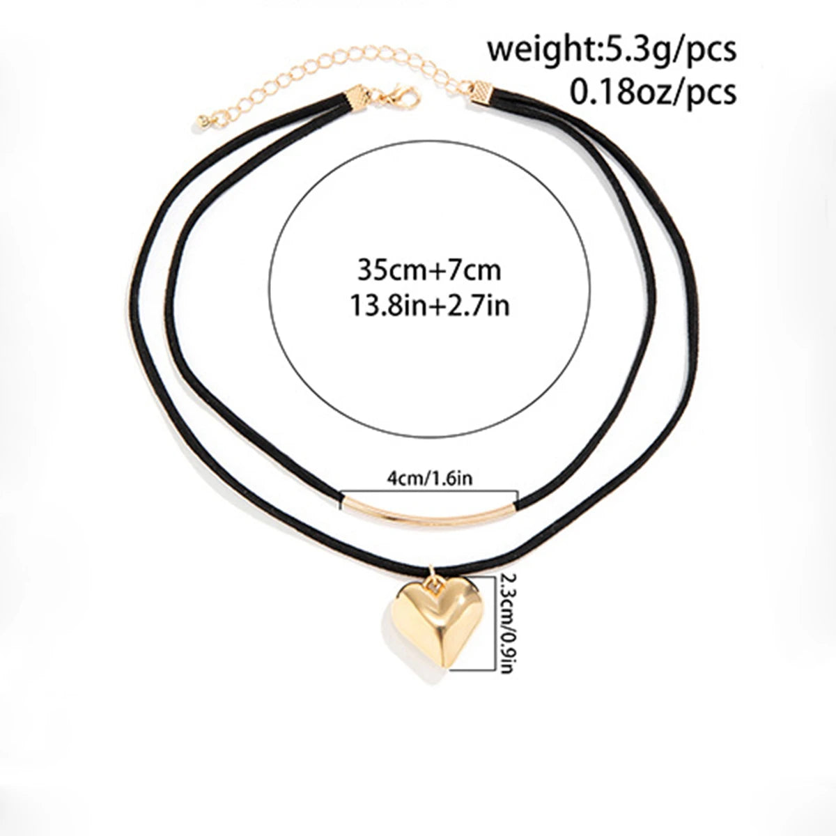 “Vintage Black Velvet Heart Pendant Necklace for Women – Adjustable Punk Choker” - Dazzory