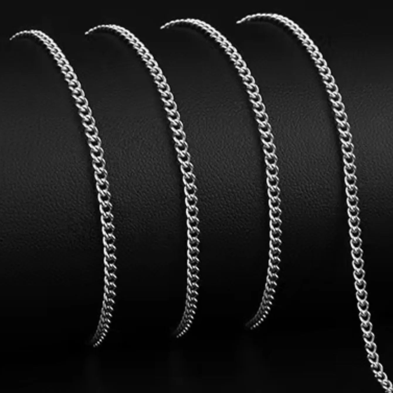 “3mm Men’s Cuban Chain Necklace - Simple Stainless Steel Titanium Jewelry.”