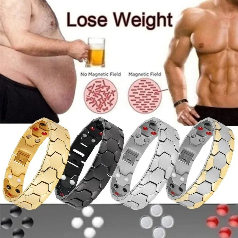“Men’s Magnetic Detox Bracelet - Lymph Drainage & Arthritis Pain Relief Jewelry.”