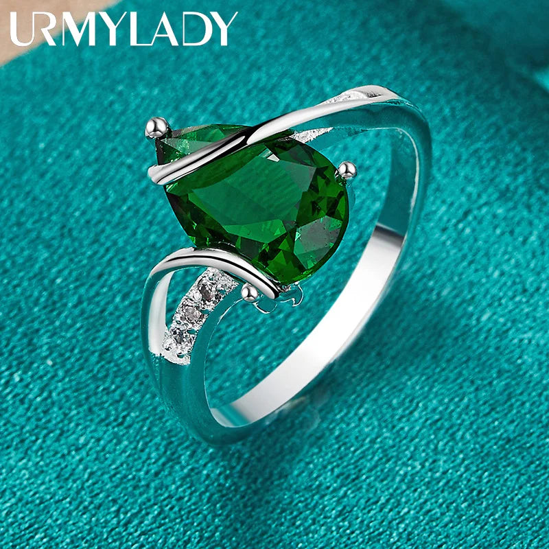 “925 sterling silver turquoise water drop ring, elegant wedding and engagement jewelry.”