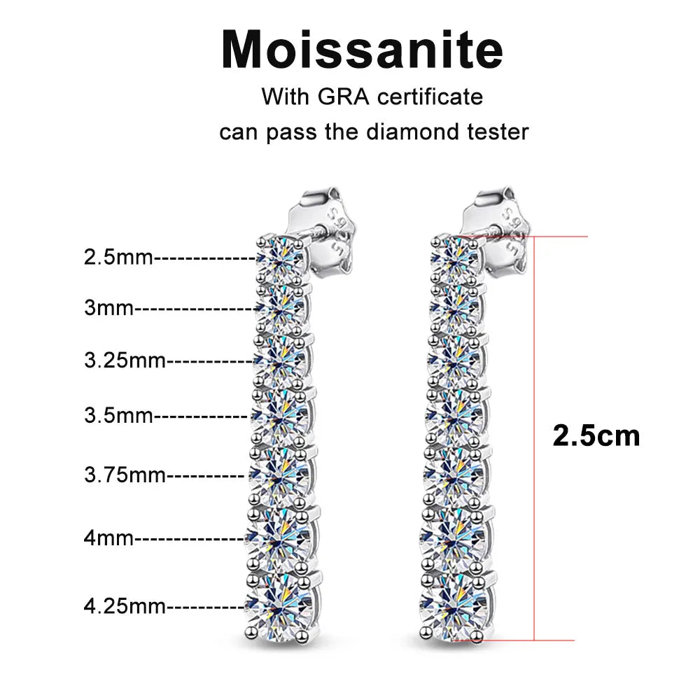 “Moissanite Pendant Earrings, Sterling Silver, White Gold Plated, GRA Certified Jewelry.”