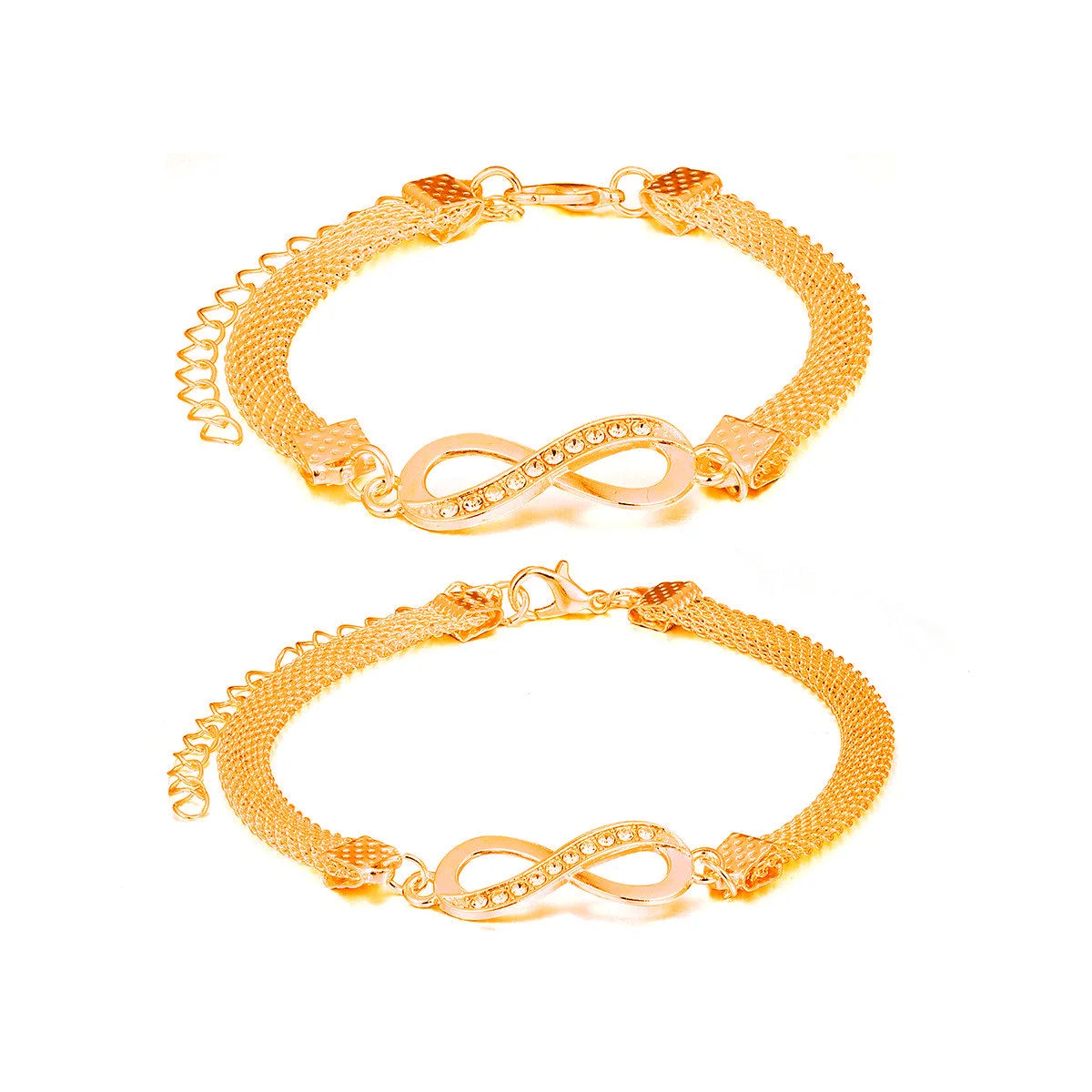 “2 Pcs Love Heart Couple Bracelets, Silver Double Layer Matching Chain Jewelry Gift.”