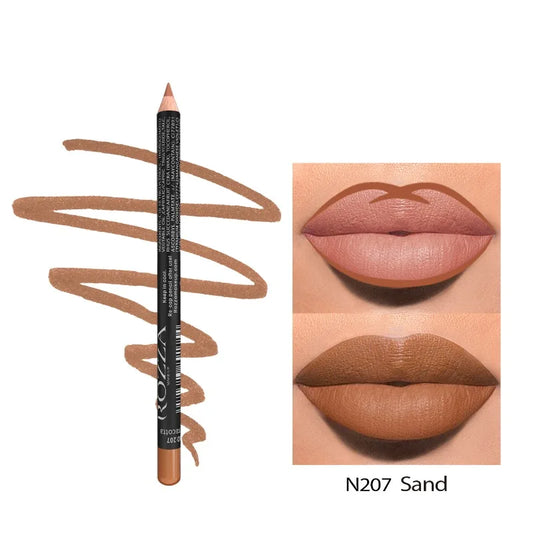 “14-Color Nude Matte Lipstick Pencil – Long-Lasting, Waterproof, High Pigmented Lip Liner” - Dazzory