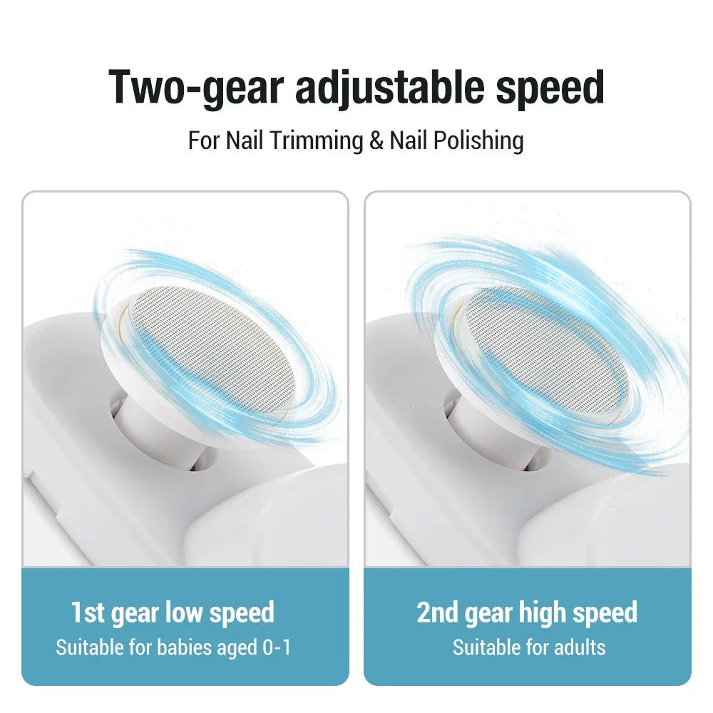 “Rechargeable electric nail clipper with grinding, polishing, light—automatic trimmer.”