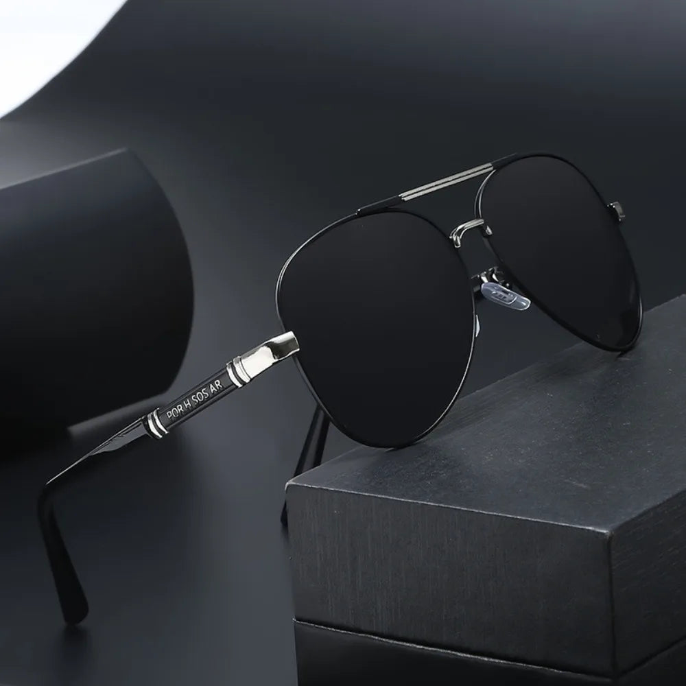 “Polarized aviator sunglasses, lightweight frame, UV400 protection, perfect for fishing and sun.”