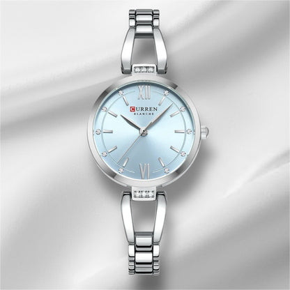 “Luxury Quartz Watch, Rhinestones, Stainless Steel Band, Fashionable Women’s Charming Wristwatch.”