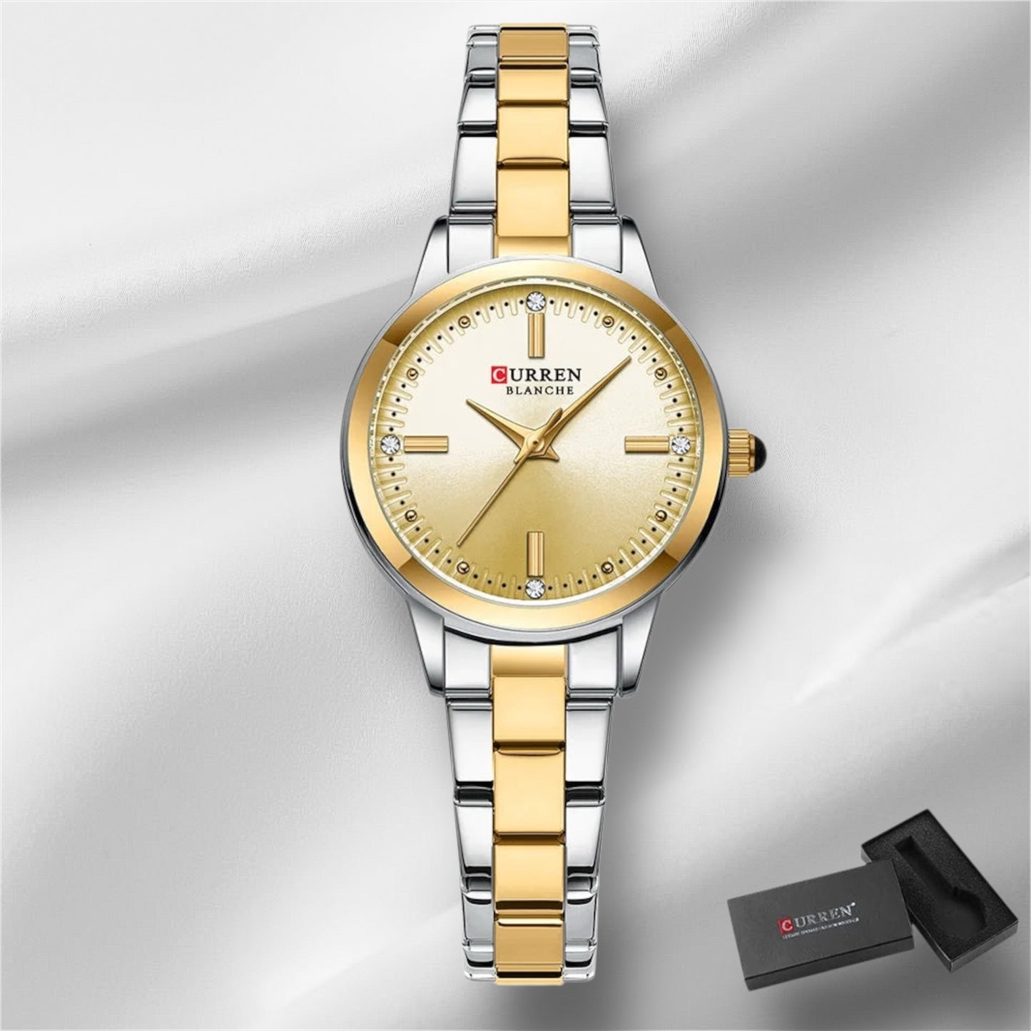 “Women’s Bracelet Watch, Simple Dial, Elegant Quartz Fashion Accessory.”