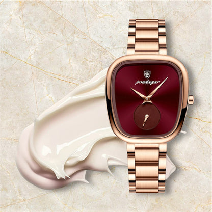 “Luxury Waterproof Stainless Steel Quartz Watch for Women, Elegant High-Quality Timepiece.”