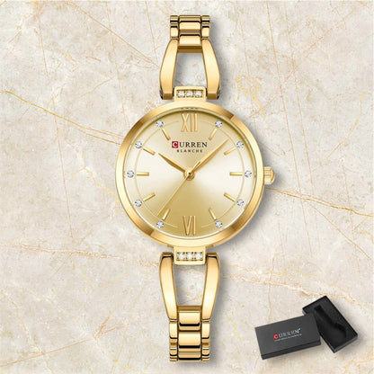 “Luxury Quartz Watch, Rhinestones, Stainless Steel Band, Fashionable Women’s Charming Wristwatch.”