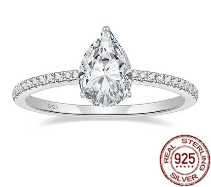 “925 Sterling Silver 2CT Engagement Ring, Cubic Zirconia Wedding Promise Jewelry.”