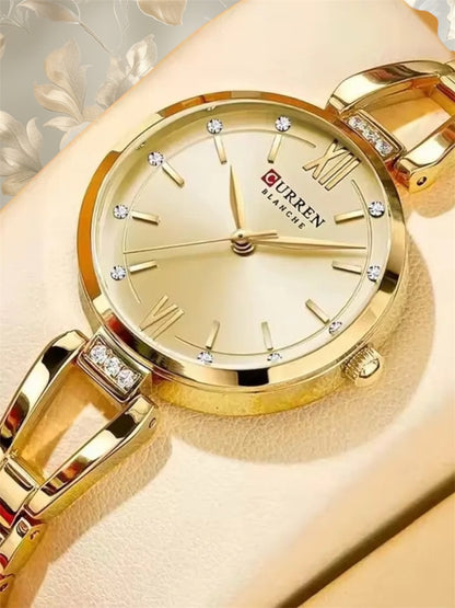 “Quartz Watch for Women Elegant Luxury Stainless Steel Strap Fashion Wristwatch.”