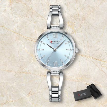 “Luxury Quartz Watch, Rhinestones, Stainless Steel Band, Fashionable Women’s Charming Wristwatch.”