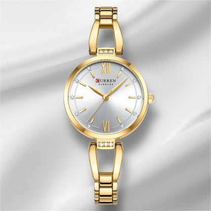“Luxury Quartz Watch, Rhinestones, Stainless Steel Band, Fashionable Women’s Charming Wristwatch.”