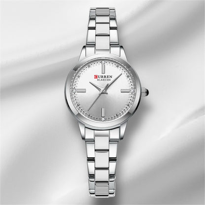 “Women’s Bracelet Watch, Simple Dial, Elegant Quartz Fashion Accessory.”